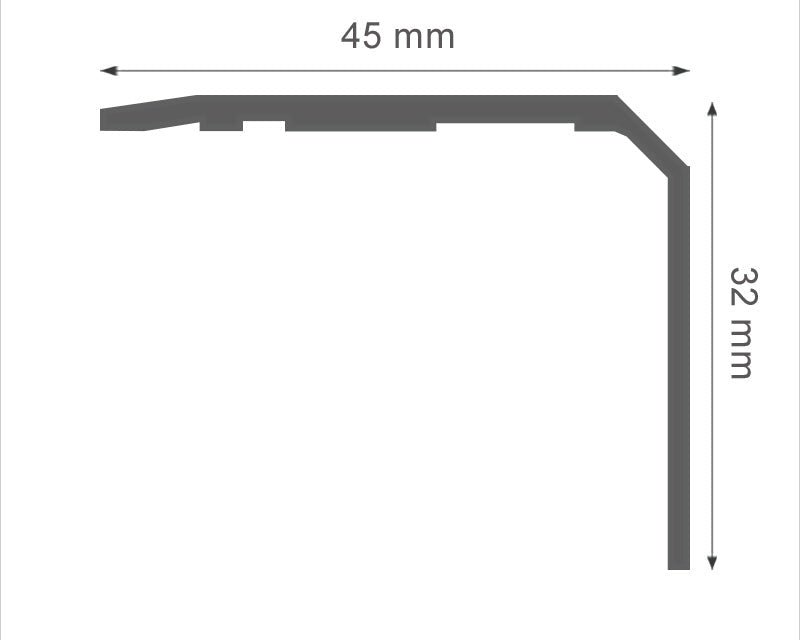 פרופיל אלומיניום סף מדרגה 45X32מ"מ