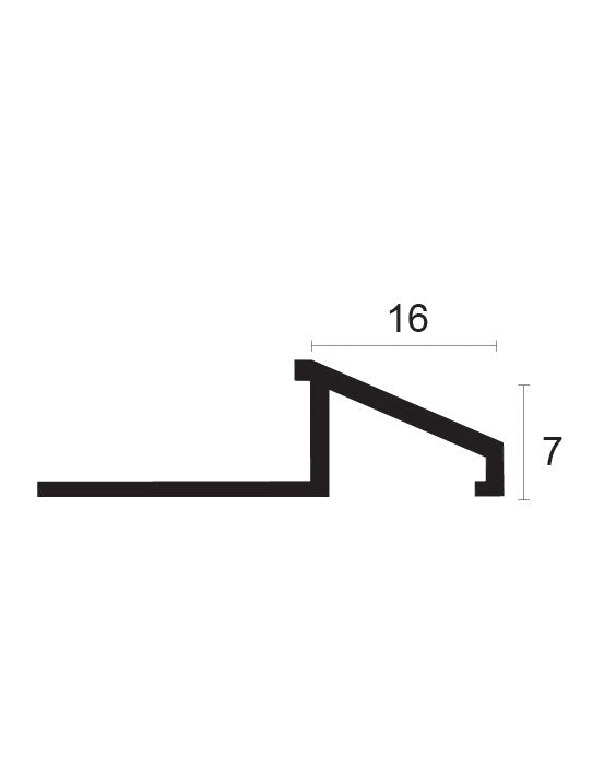 פרופיל לקרמיקה אלומיניום שיפעון צר 16X7
