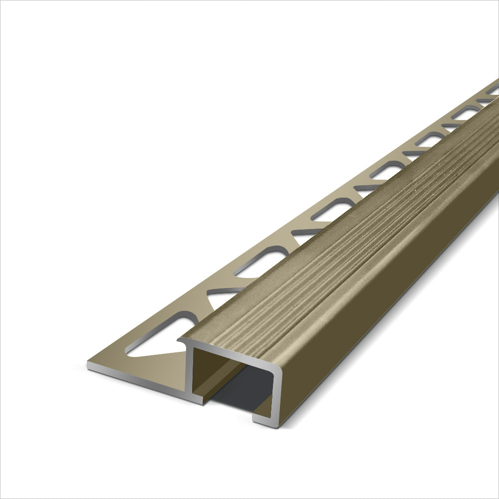 פרופיל לקרמיקה אלומיניום לקרמיקה סף מדרגה מחורץ 9 מ"מ