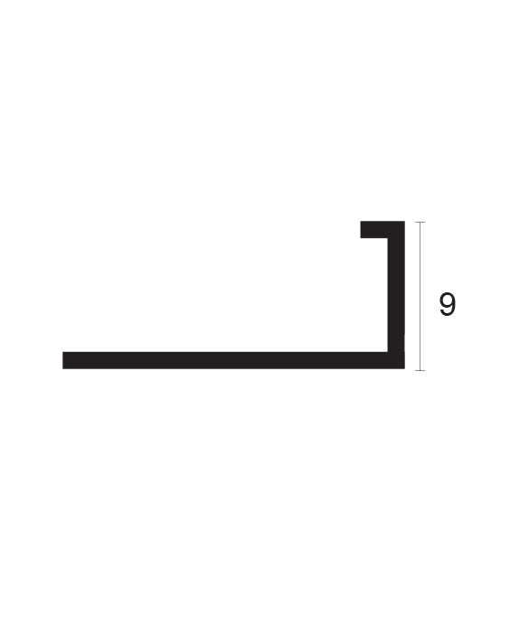 פרופיל לקרמיקה אלומיניום פינה ישרה 9 מ"מ
