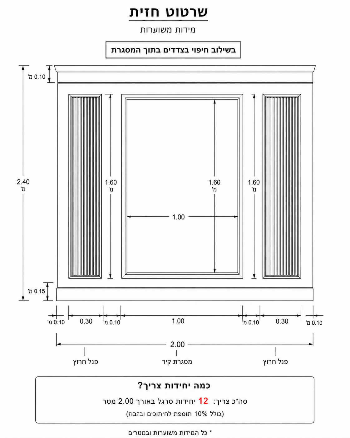 סרגל מסגרת קיר פולימר א-סימטרי PP-430
