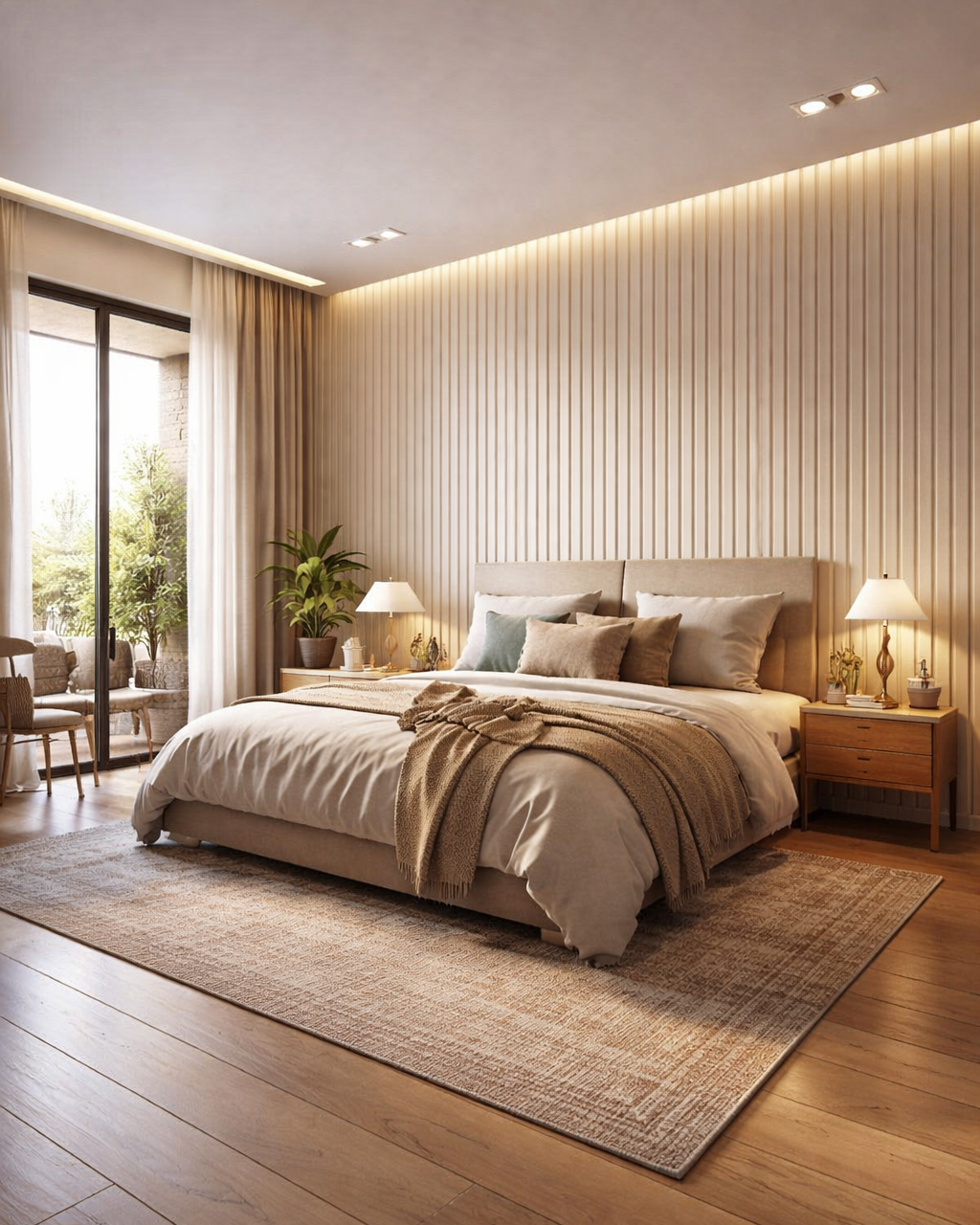 חיפוי קיר פסים צבע שמנת