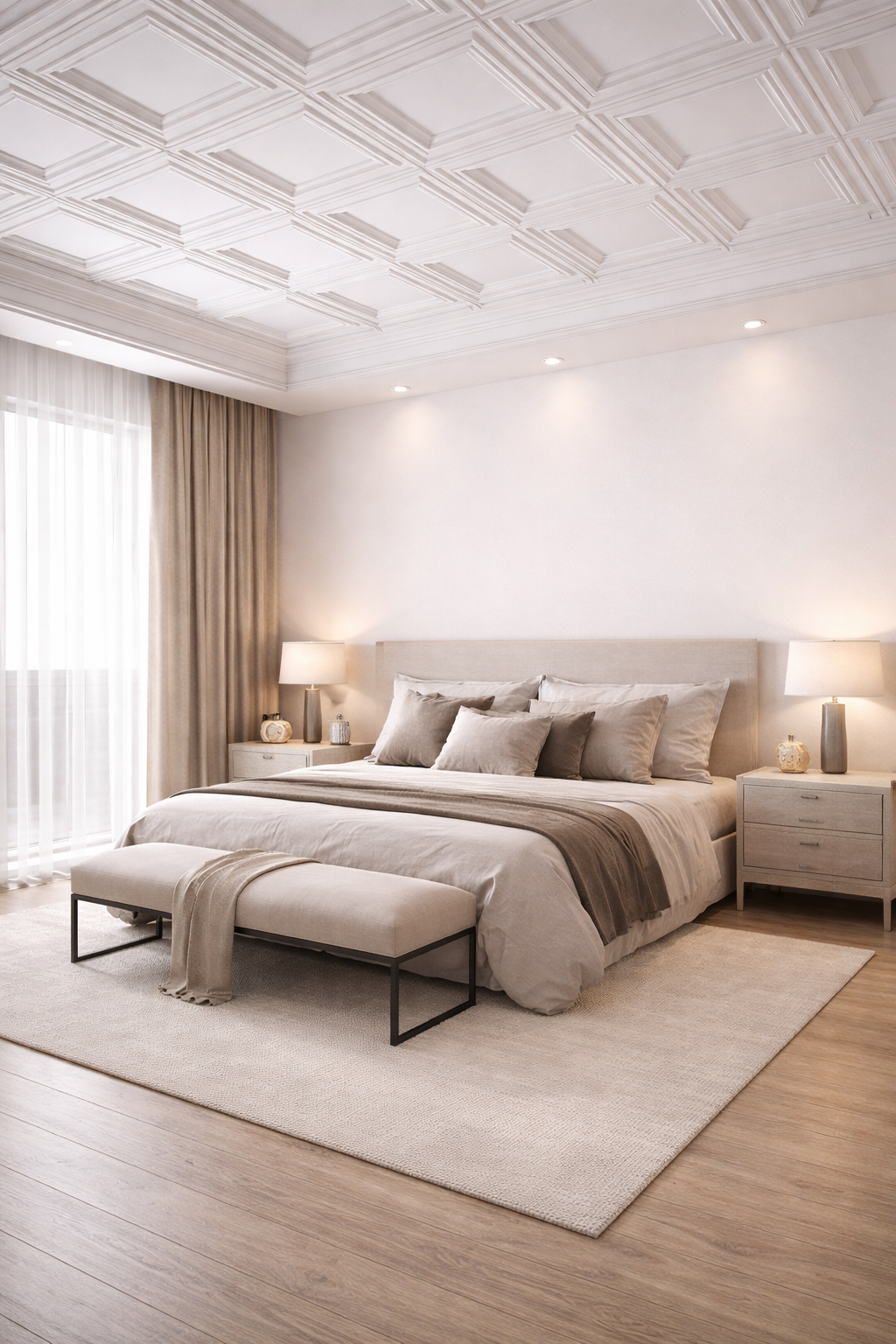 חיפוי תקרה פוליסטרין דגם ריבוע