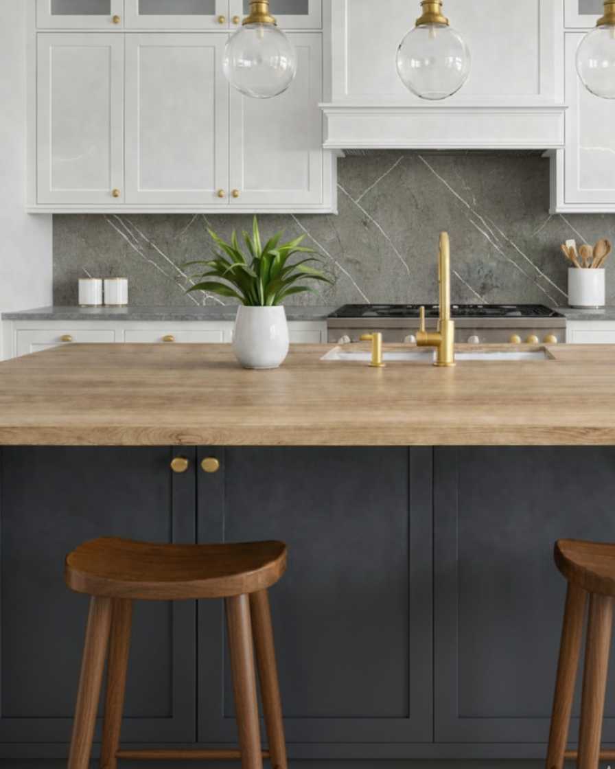 חיפוי קיר דמוי שיש אפור כהה עם עורקים לבנים