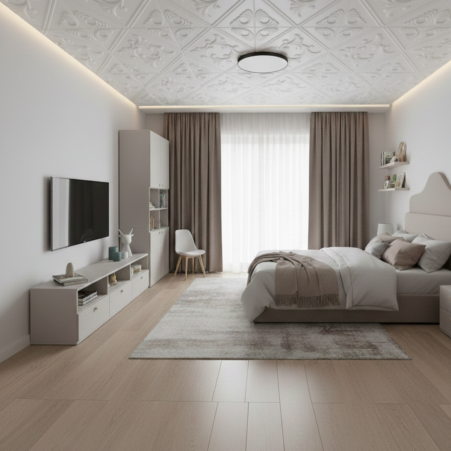 חיפוי תקרה פוליסטרין דגם רוקוקו