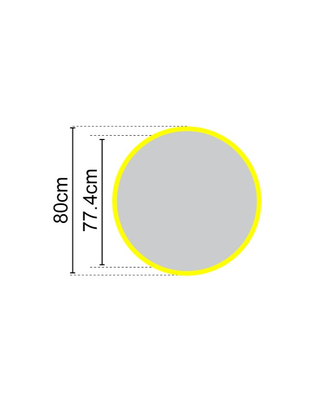 מראת קיר עגולה וגדולה