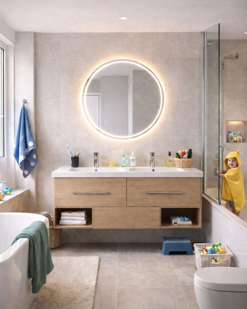 מראת קיר עגולה וגדולה