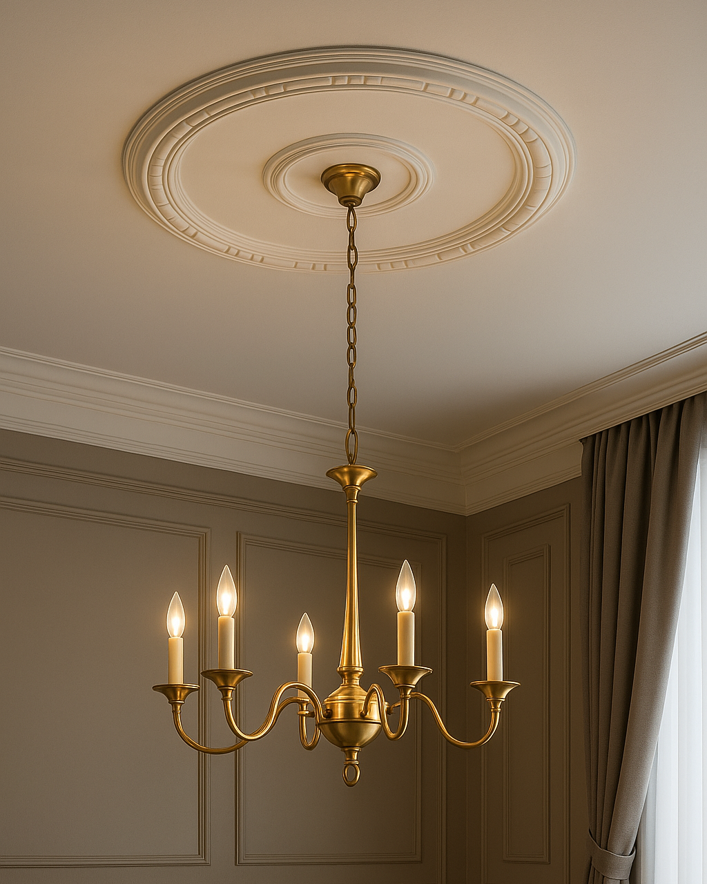 רוזטה פוליאוריטן בעיצוב חרוזים עדין