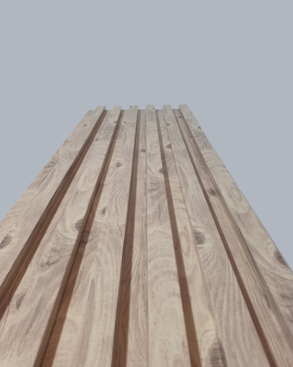 חיפוי קיר פסים במראה עץ טבעי בהיר