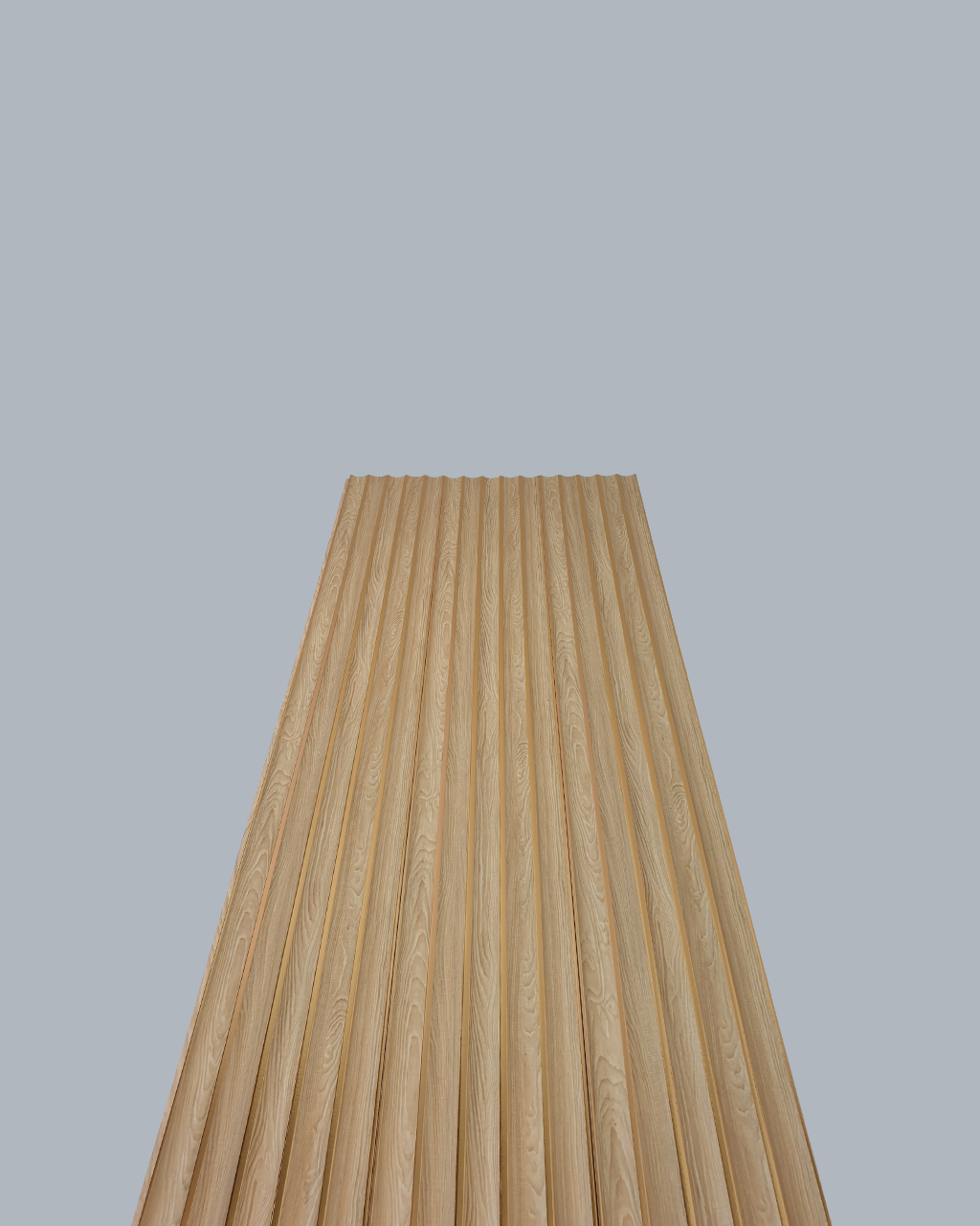 חיפוי קיר פסים גלי דמוי עץ בהיר עם פסי זהב