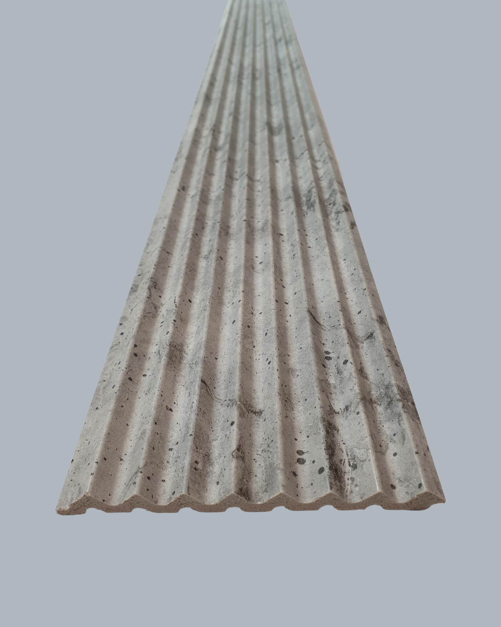 חיפוי קיר פסים דמוי בטון גלי אפור