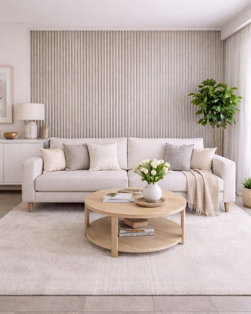 חיפוי קיר פסים דמוי בטון גלי אפור