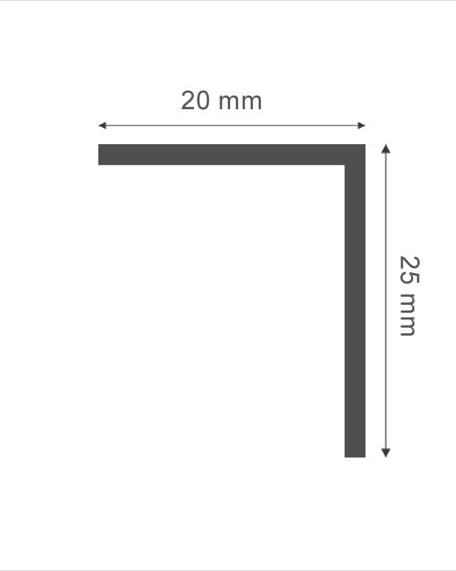 פרופיל   אלומיניום לתקרה אקוסטית זווית  20X25 מ"מ