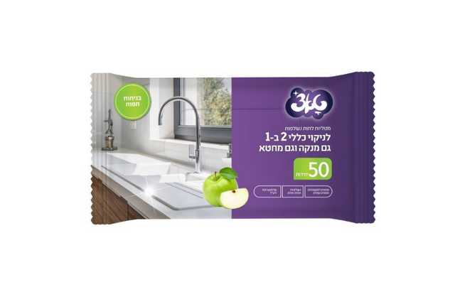 טאצ׳ מטליות לחות אנטיבקטריאלי בניתוח תפוח - 50 יחידות