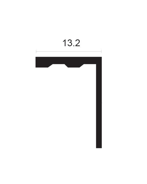 פרופיל שיש/פורצלן  אלומיניום פינה ישרה 13.2 מ"מ