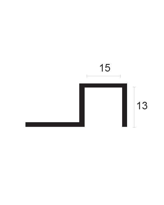 פרופיל שיש/פורצלן  אלומיניום פס הפרדה  13X15 מ"מ