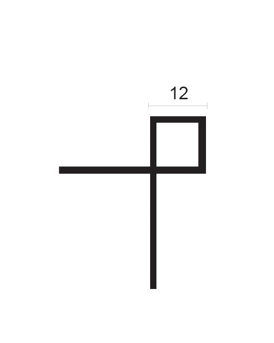 פרופיל שיש/פורצלן  אלומיניום ריבוע כפול 12X12