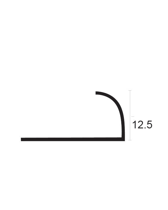 פרופיל שיש/פורצלן  אלומיניום סיומת 12.5 מ"מ