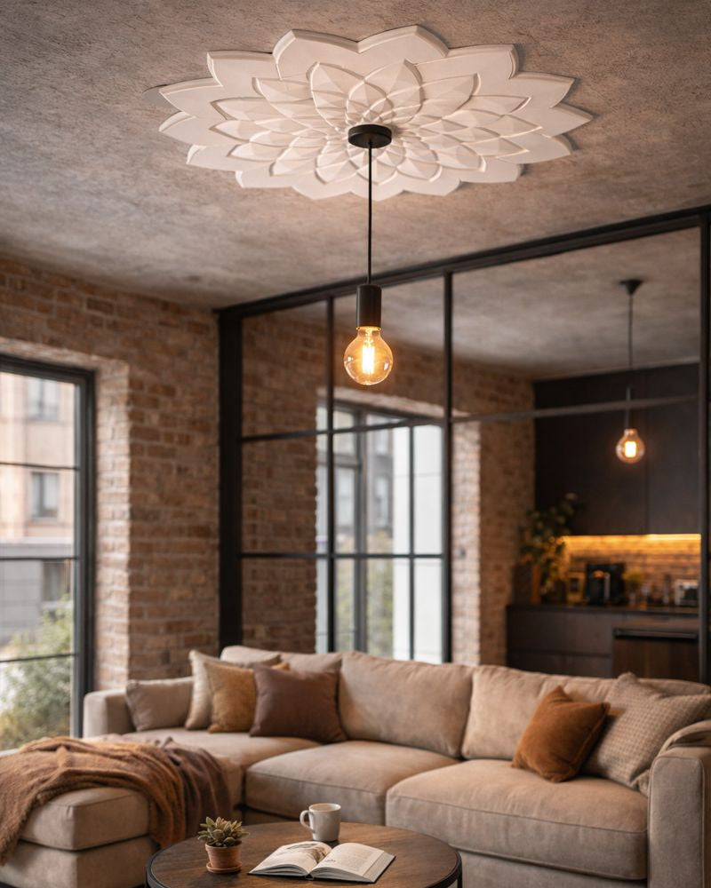 רוזטה פוליסטרין סגנון פרח השמש