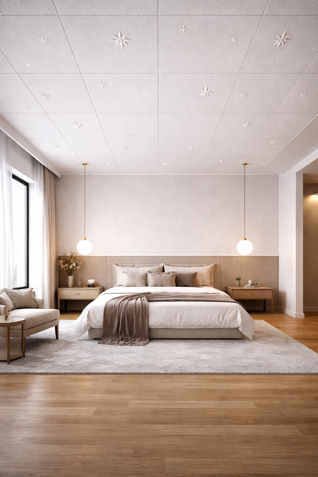 חיפוי תקרה פוליסטרין דגם כוכבים