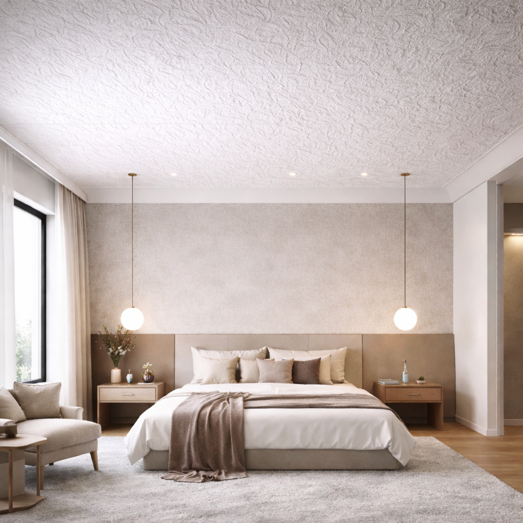 חיפוי תקרה פוליסטרין דגם טיפות על החלון