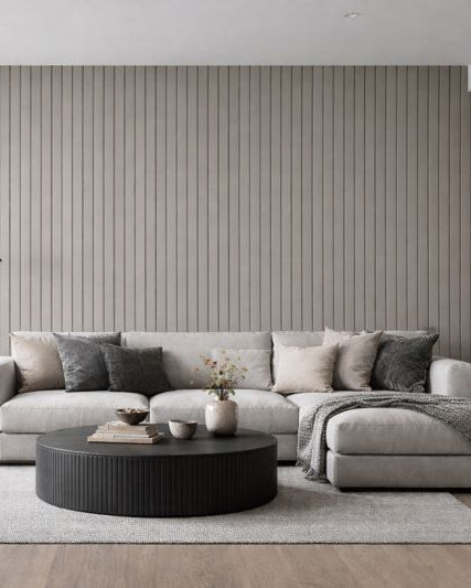 חיפוי קיר פסים צבע אפור כהה