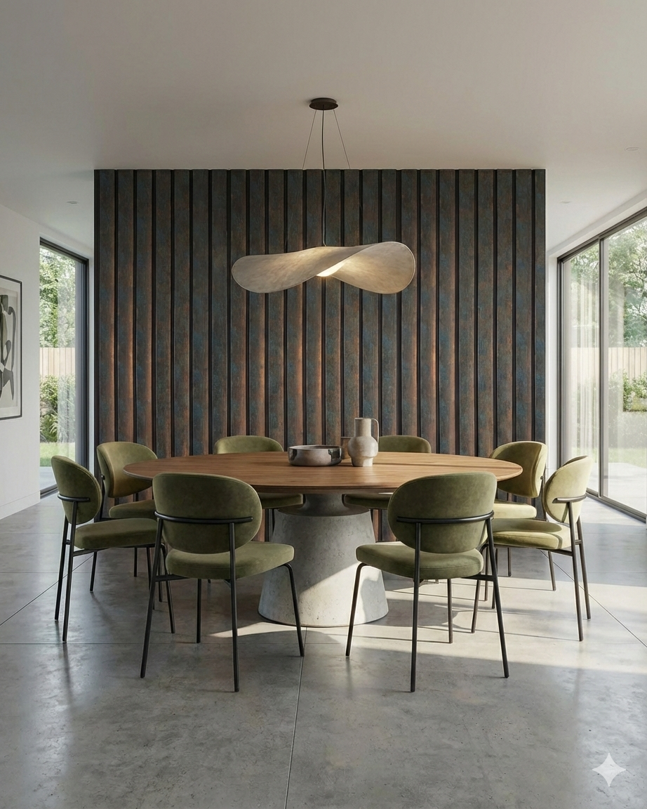 חיפוי קיר פסים בגוון ברונזה עם חריץ שחור