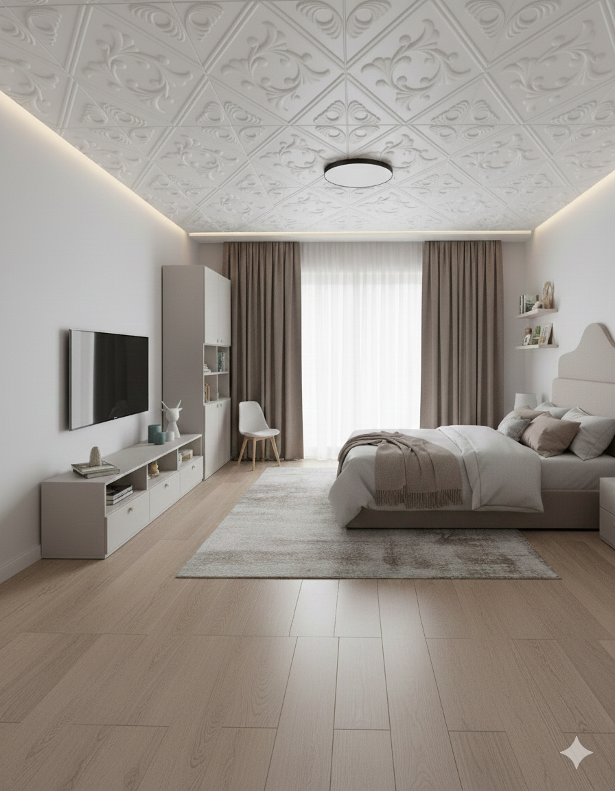 חיפוי תקרה פוליסטרין דגם רוקוקו