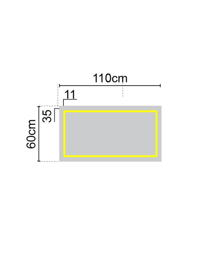 מראת קיר בצורת מלבן עם מסגרת לד
