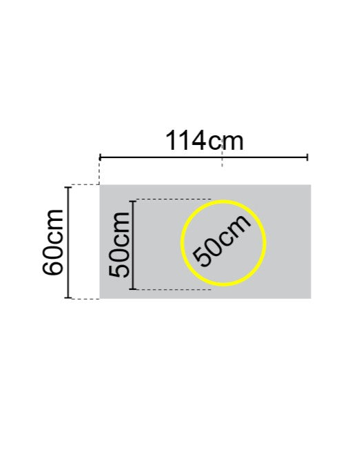 מראת קיר מלבן עם עיגול תאורה במרכז