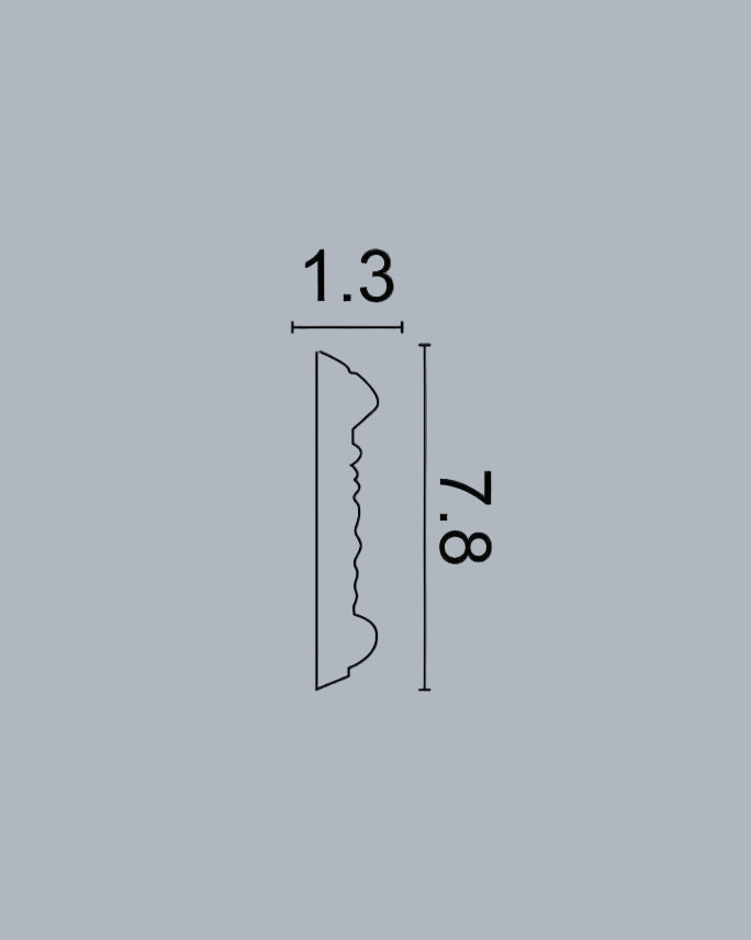 סרגל מסגרת קיר פוליאוריטן בסגנון גלי פרחים