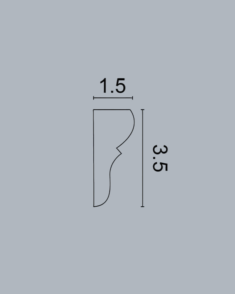 סרגל מסגרת קיר פוליאוריטן קימורים עדינים