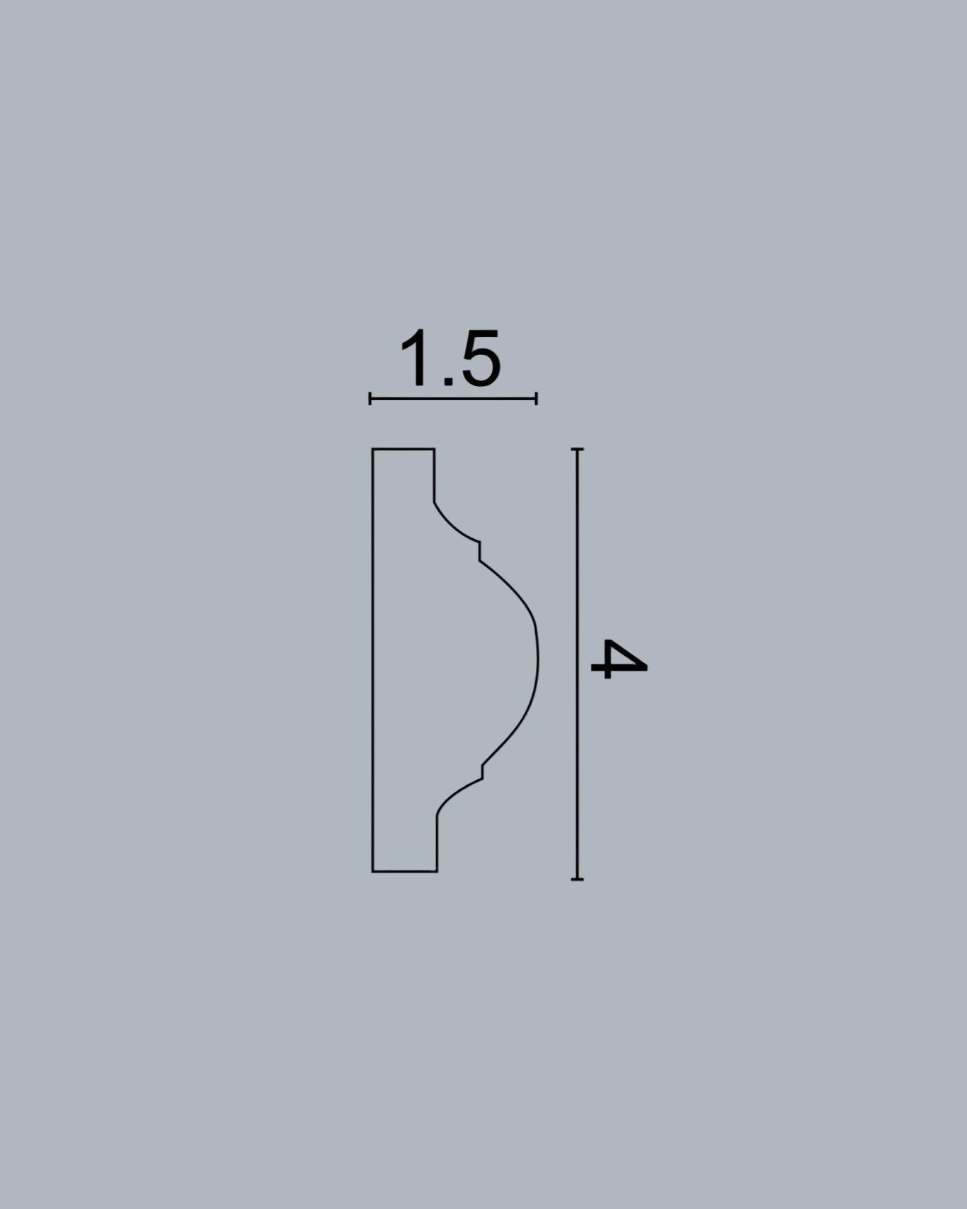 סרגל מסגרת קיר פולימר בסגנון בולט לחוץ