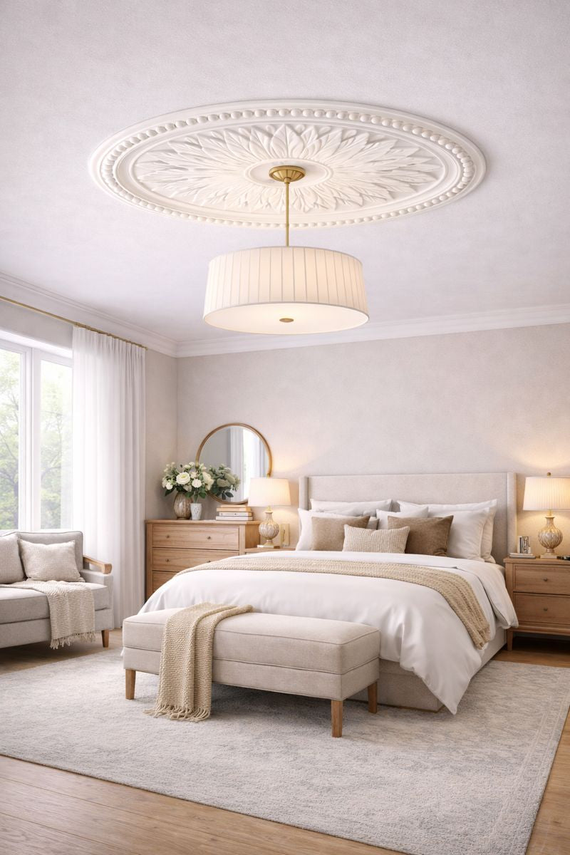 רוזטה פוליאוריטן אליפסה בעיצוב עלי כותרת