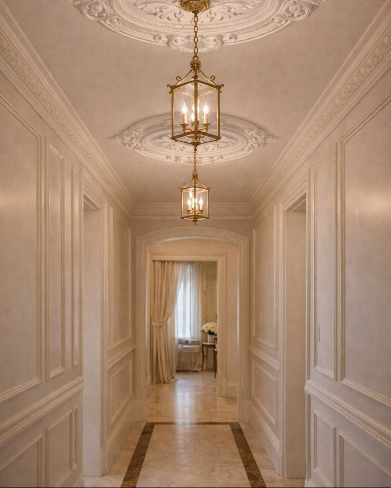 רוזטה פוליסטרין סגנון אליפסה מעוטרת