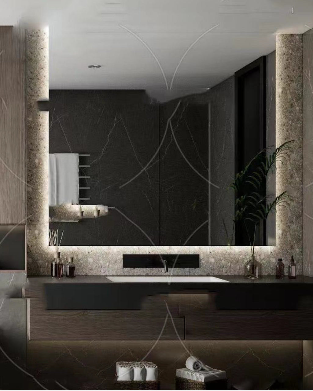 מראת קיר בסגנון ריבוע