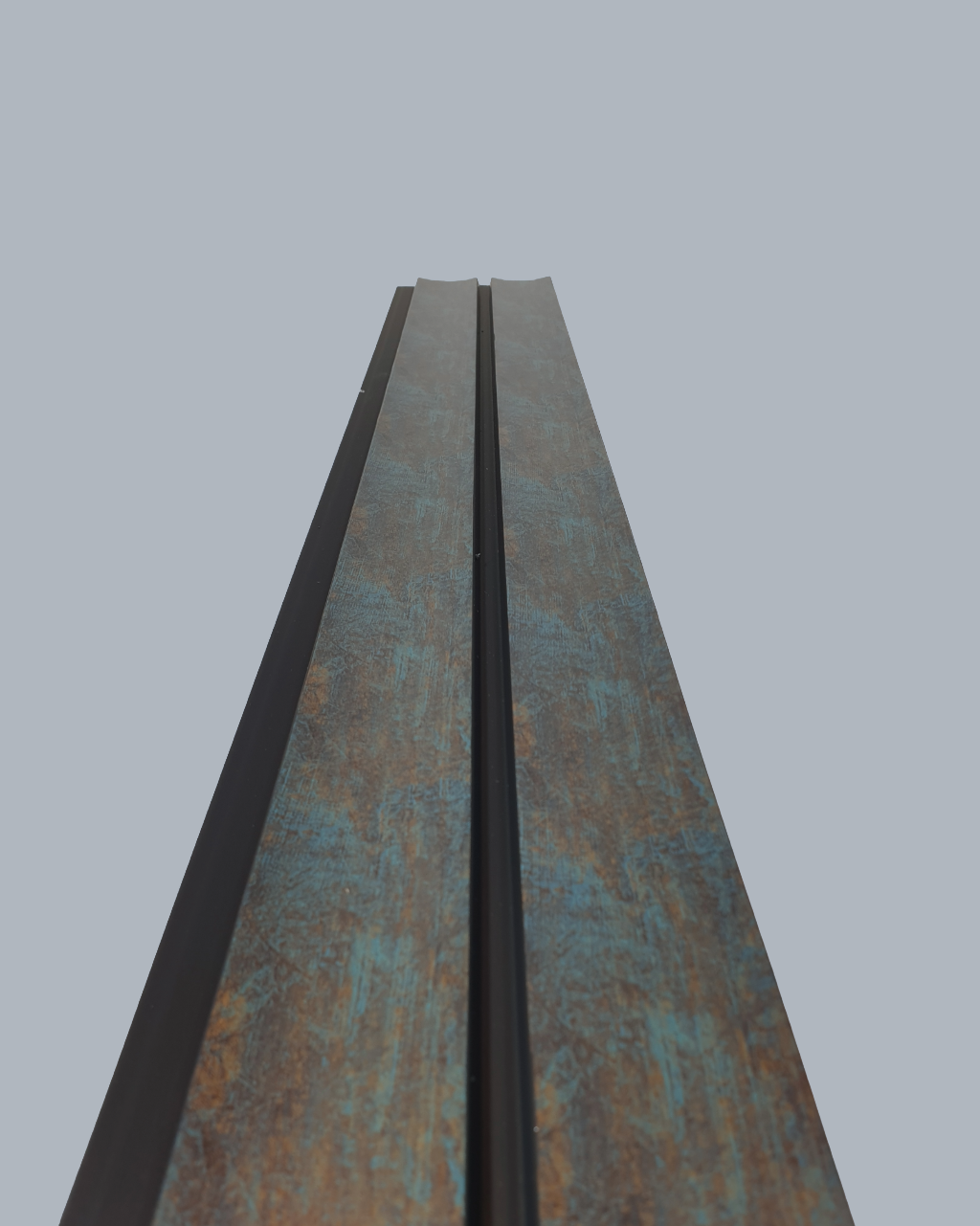 חיפוי קיר פסים בגוון ברונזה עם חריץ שחור