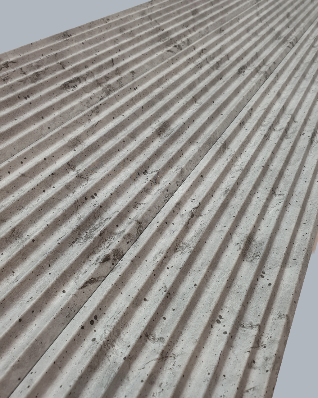 חיפוי קיר פסים דמוי בטון גלי אפור