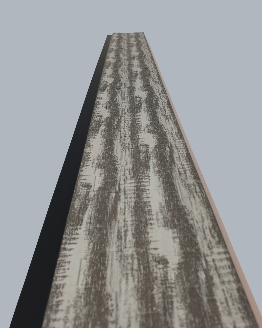 חיפוי קיר פסים דמוי עץ בגוון אפור שחור